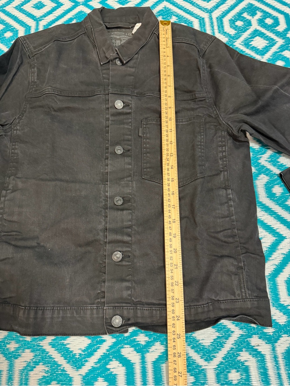Levi’s Men’s Black Denim Trucker Jacket Button Front Size M S40088 - Picture 4 of 9